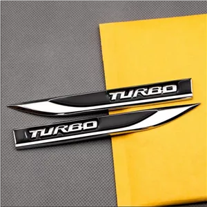 آرم فلزی روی گلگیر TURBO استیل مشکی ( پس کرایه )