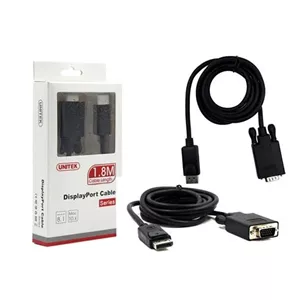 کابل مبدل DisplayPort به درگاه نر VGA یونیتک مدل Y-5118F طول 1.8 متر کد 9659