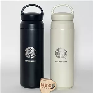تراول ماگ Starbucks دسته دار درب پیچی 500 میل استیل 304