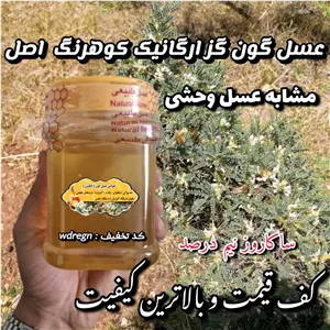 عسل طبیعی تک گل گون گز انگبین ارگانیک کوهرنگ اصل.کوهی.24عددنیم کیلویی(خرید مستقیم از زنبوردار) ارسال رایگان