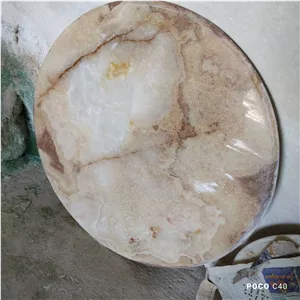 سنگ میز مرمر طبیعی قطر60تا 65 سانتیمتر (پس کرایه)