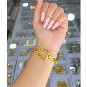 دستبند هرمس نقره ابکاری طلا