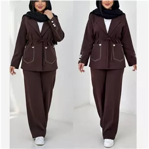 کت و شلوار دکمه قلبی جنس مازراتی نخ توئیست درجه یک