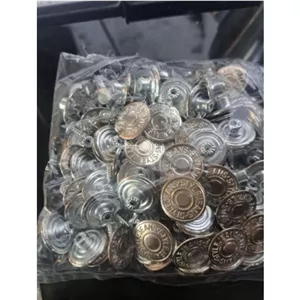 دکمه لی سایز20 ثابت رنگ طلایی بسته صدتایی همراه با میخ