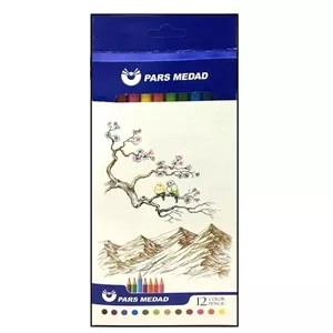 مدادرنگی پارس 12رنگ شش گوش مقوایی PARS