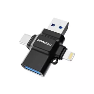 مبدل USB 3.0 OTG به Type-CUSB 2.0Lightningکارتخوان TF پرودو مدل PD-ETK09 (کد:5)