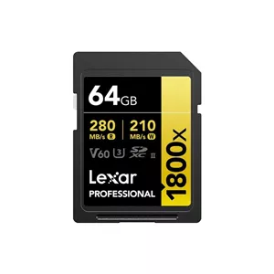 کارت حافظه لکسار Lexar 64GB Professional 1800x UHS-II SDXC Memory Card