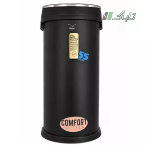 شفق سطل استوانه (55 لیتر) بادرب فلزی مشکی NH100