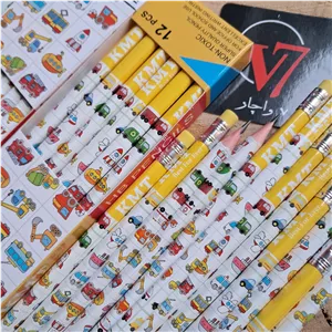مداد مشکی مداد پاکندار مشکی سه گوش مداد سیاه پاکن دار برند کی ام تی مداد مشق نرم و پر رنگ سیاه بدنه مثلثی برند KMT