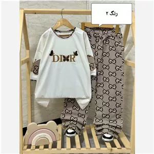 ست تیشرت و شلوار دخترانه طرح Dior مناسب نوجوان 8 تا 18 سال