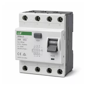 کلید محافظ جان RCCB ال اس LS مدل RKN-LC 3P+N 40A 300mA سه پل + نول 40 آمپر حساسیت 300mA قدرت قطع 6kA