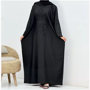 مانتوعبایی عربی جواهر دوزی شاخه گل