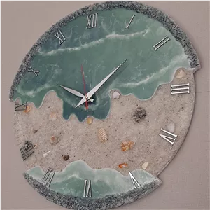 ساعت دیواری رزینی دفرمه طرح دریا