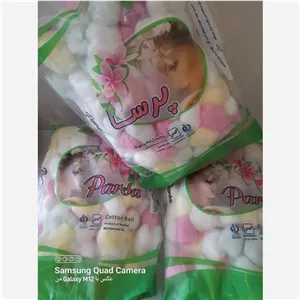 پنبه بهداشتی و آرایشی توپی رنگی 100 گرم پرسا