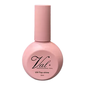 تاپ ژل براق ناخن وال پلاس Val+ Professional Nail مدل UV-Top Shine حجم 30 میلی لیتر