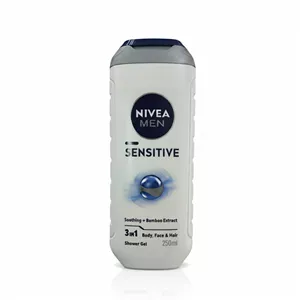 ژل شستشوی بدن مردانه نیوا Nivea مدل سنسیتیو Sensitive حجم 250 میلمناسب پوست حساس، بدون الکل