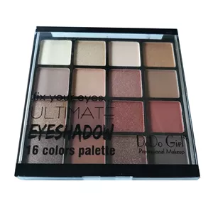 پالت سایه چشم دودو گرل Ultimate شماره 01-- 16 رنگ گرم، پیگمنت بالا، فرمولاسیون حاوی تیتانیوم دی اکساید
