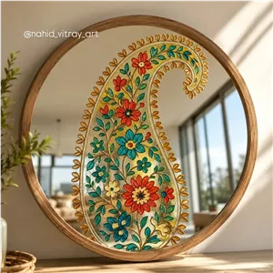 آینه با طرح بته جقه ویترای 