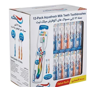 مسواک AquaFresh مدل Milk teeth با برس نرم (بسته 12 تایی) 