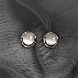 گوشواره زنانه وارداتی طرح round silver نقره ای برند shein