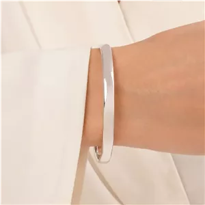  دستبند النگویی برند شوپینگ سفید ساده (سایز 3)