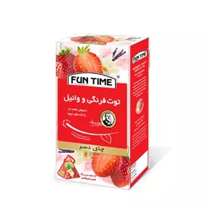 چای دسر توتفرنگی و وانیل فان تایم