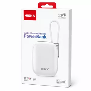 پاوربانک هیسکا مدل HP-132PD ظرفیت 10000 میلیآمپر- سفید (موبایل خسرو)