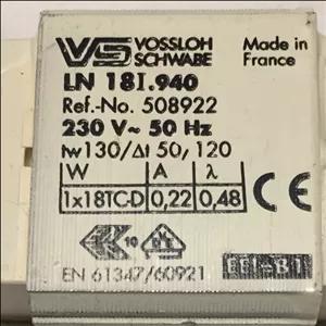 ترانس مهتابی -محصول کشور فرانسه- مطابق تصویر ، نو ع کانکتور  فشاری اروپایی