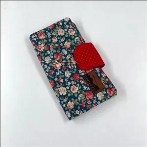 کیف پول پارچه ای-بندینک مگنتی خالدار قرمز