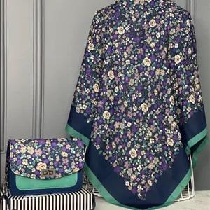 ست کیف و روسری گلدار رنگی زیبا مناسب هدیه