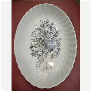 مرغ خوری چینی گلدکیش بیضی بزرگ