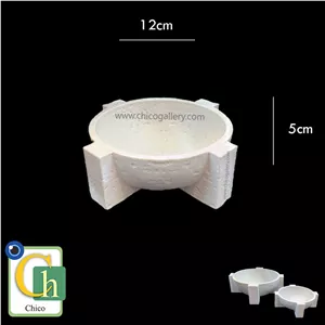 پلی استر دکوری کاسه تراورتن (جاشمعی) 12 cm