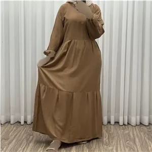 پیراهن ساحلی زنانه مدل آیدا نخی فری سایز با کمربند