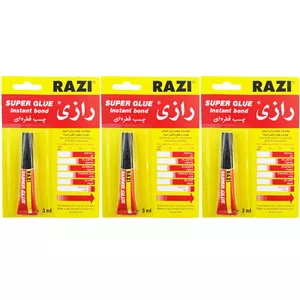 چسب قطره ای رازی مدل Super Glue حجم 3 میلی لیتر بسته 3 عددی