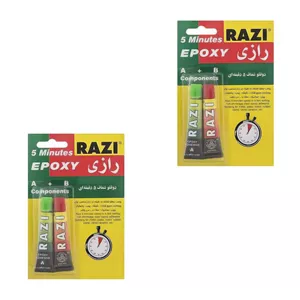 چسب دوقلو رازی مدل EPOXY حجم 40 میلی لیتر بسته دو عددی