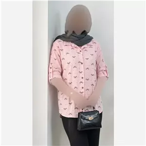 شومیز طرح پاپیون پارچه کراش ویسکوزینزه فری سایز