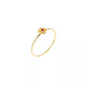 انگشتر طلا 18 عیار زنانه سایا گلد مدل گل رز تک نگین WR1228 مدل 1