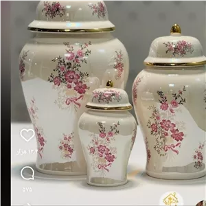 جینجر جار سرامیکی دست ساز بدنه صدفی 