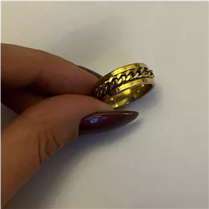 حلقه استیل دور کارتیر رنگ طلایی 
