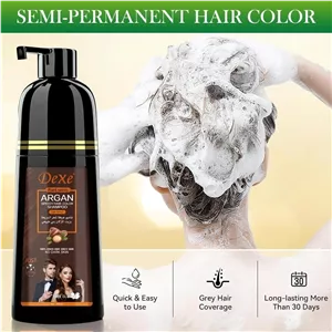 شامپو رنگ قهوه ای تیره حاوی روغن آرگان دکسی Dexe Dark Brown Hair Color Shampoo
