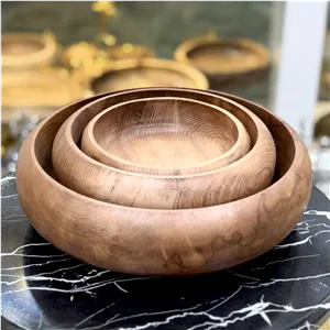 کاسه چوبی تریتی treeti تیره گرد مجموعه 3 عددی کد 6002