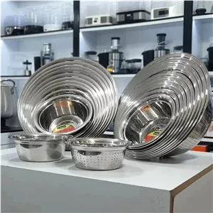 آبکش و لگن استیل یونیک سنگین 11 تکه(22پارچه)