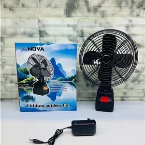 پنکه شارژی رومیزی نوا NOVA پره فلزی 4 تیغه 48 ولت