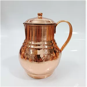 پارچ مسی درب دار چکشی خمره ای نانو با ظرفیت 1.7 لیتری و کیفیت عالی