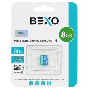 کارت حافظه BEXO MICROSDHC مدل Extra 533X کلاس U110 استاندارد UHS-I سرعت 80MB s ظرفیت 8GB - (گارانتی داده پردازی آواتک