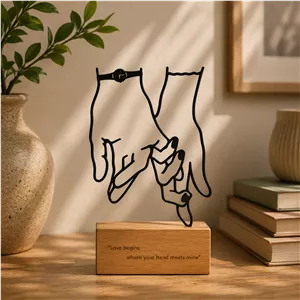 تندیس یار نشانک فلزی با پایه چوبی
