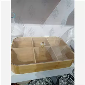باکس پذیرایی بامبو درب شفاف 6 خانه