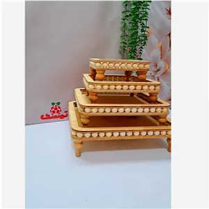ست چهار تیکه مهره دار چوبی پایه خراطی