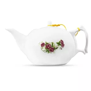 قوری چینی شاه پسند مدل گل سرخی (کد:10)