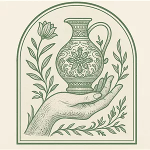 دیس بیضی سرامیکی دستساز طرح پرنیان